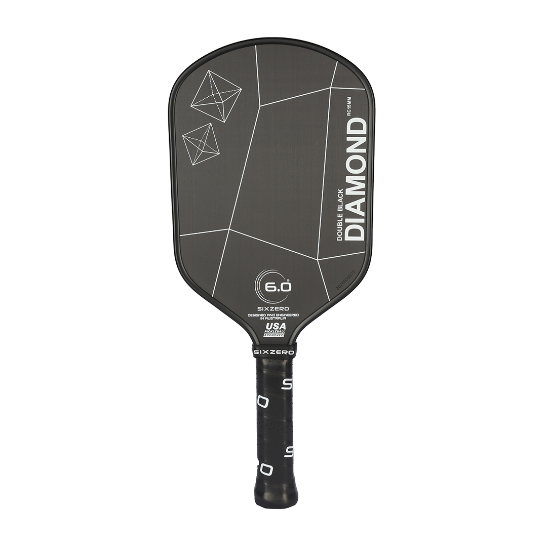 Six Zero Double Black Diamond Control 15mm Elongated Pickleball Paddle Ex-Demo