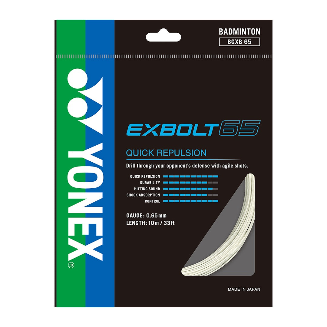 Yonex Exbolt 65 Badminton String Set White | VOLT Sports